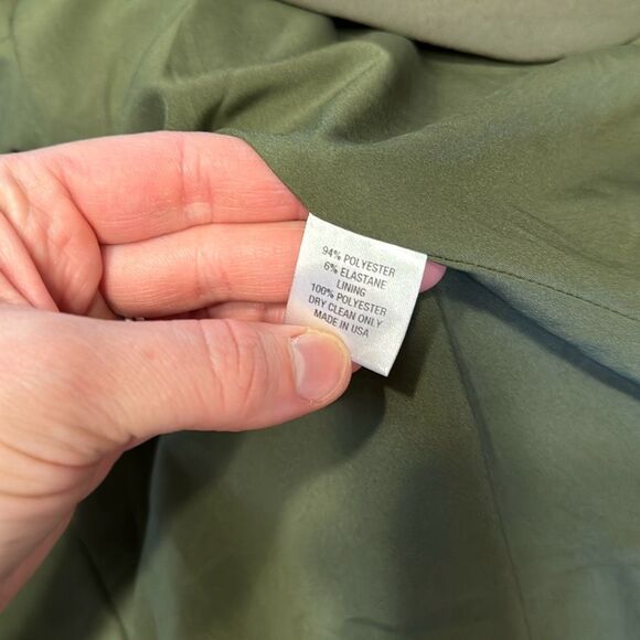 Pearl Lela Rose Olive Green Stretch Crepe Blazer Jacket Women’s 16 - Picture 6 of 6